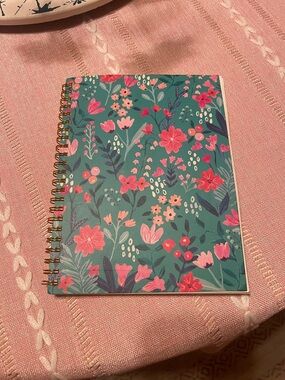New Floral Spiral Notebook in Teal and Pink